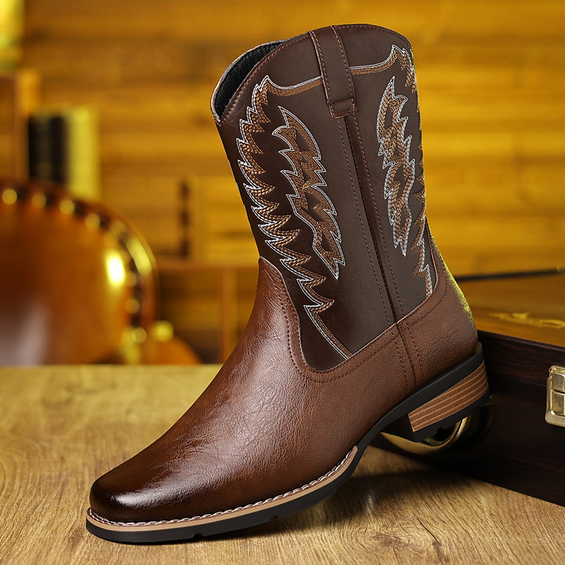 Embroidery Stitches - Botas de vaquero occidentales retro de