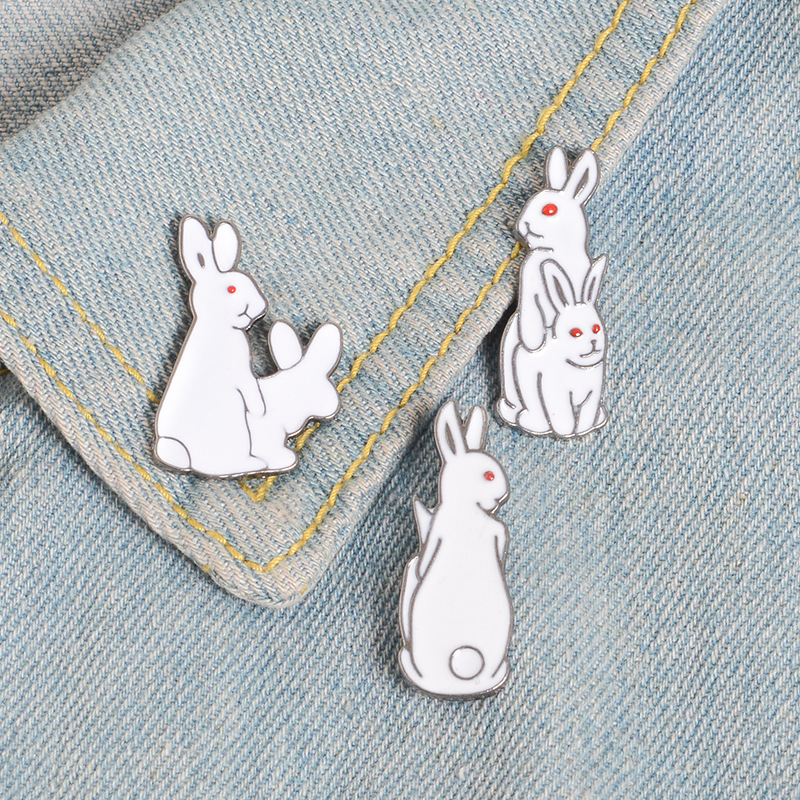 Embroidery Rabbit - Broche de animales de dibujos animados,