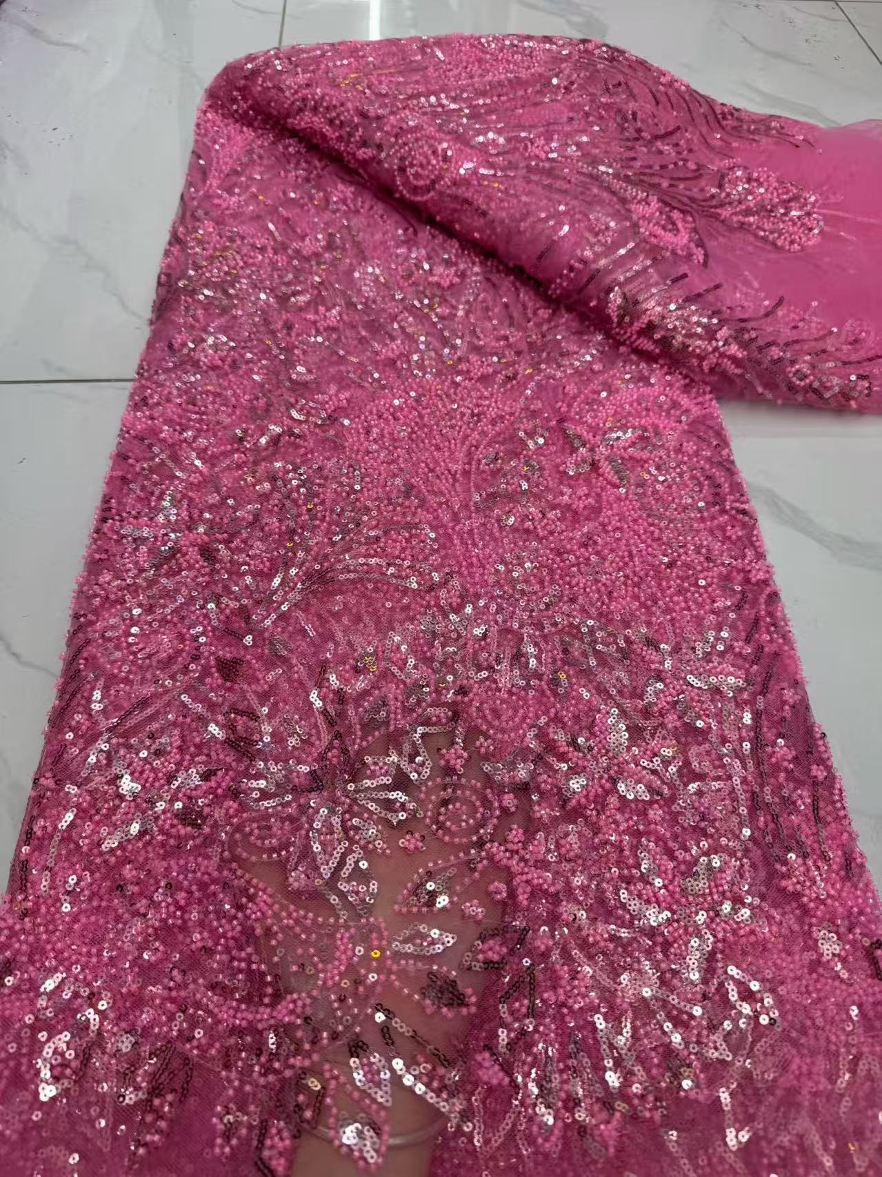 Embroidery Net Fabric - Tela africana de lujo con bordado
