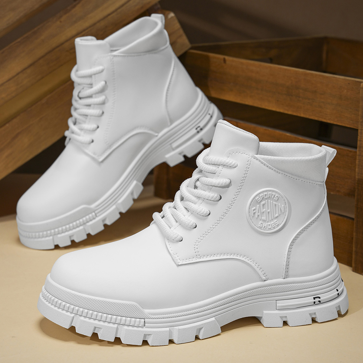 Embroidery White - Botas de moto blancas a la