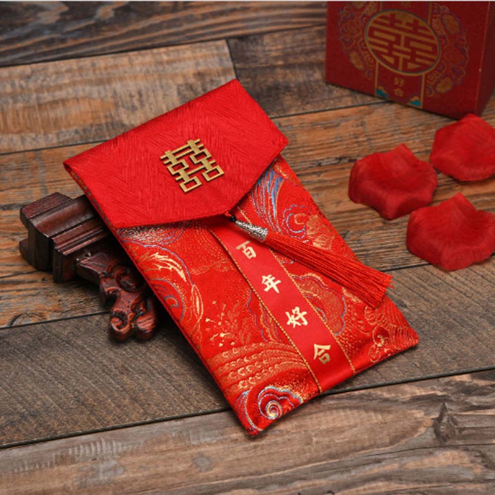 Embroidery Cloth - Sobres Rojos de Brocado con Palabras