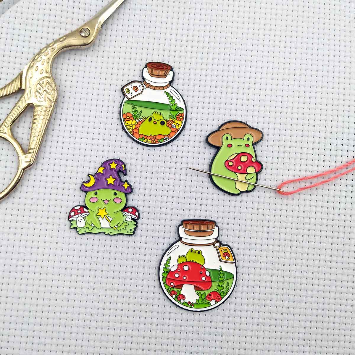 Needle Minder Magnet - Portaagujas de Rana para Bordado, Lindo