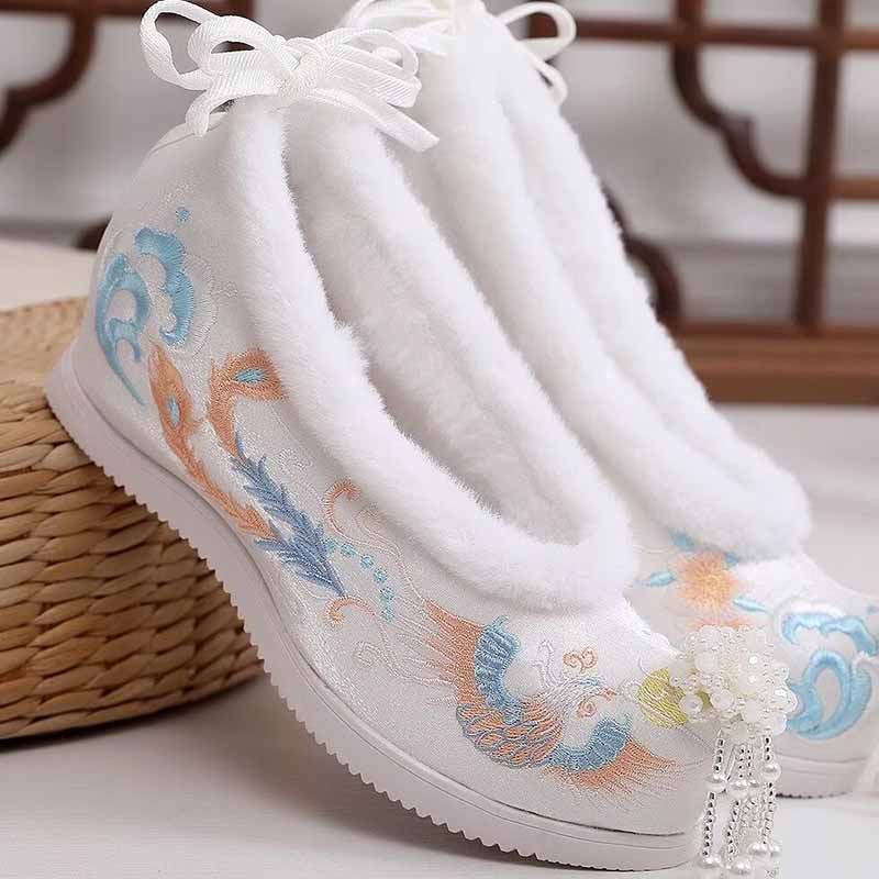 Embroidery White - Zapatos Hanfu de invierno para mujer,