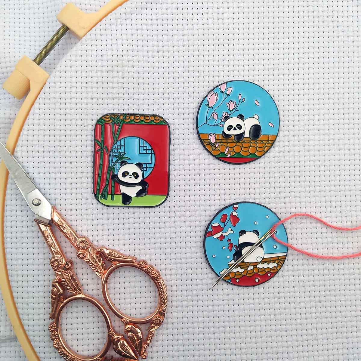 Needle Minder Magnet - Lindo Panda aguja magnética minder para