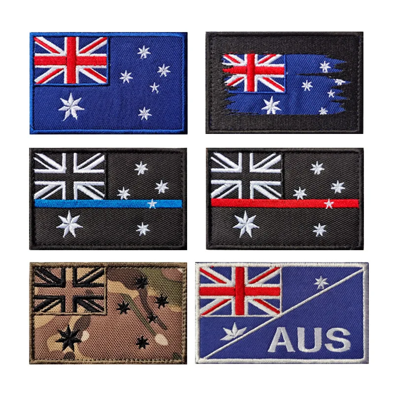 Embroidery Australia - Parches reflectantes IR con bandera de