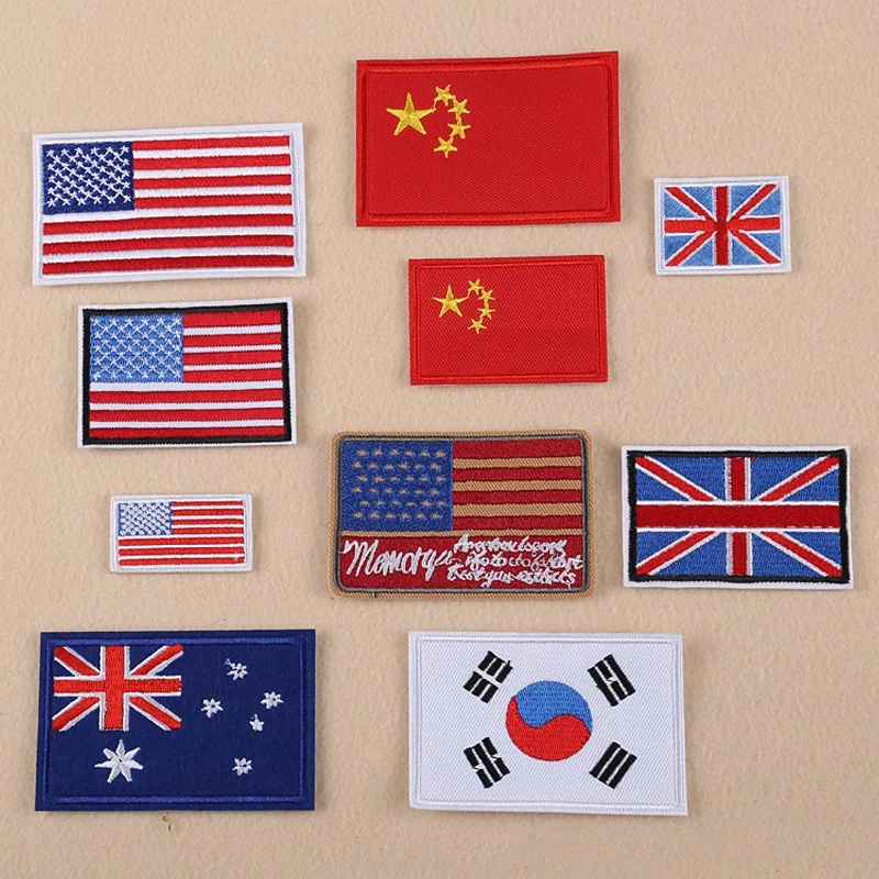 Embroidery Australia - Parches bordados con bandera de EE.