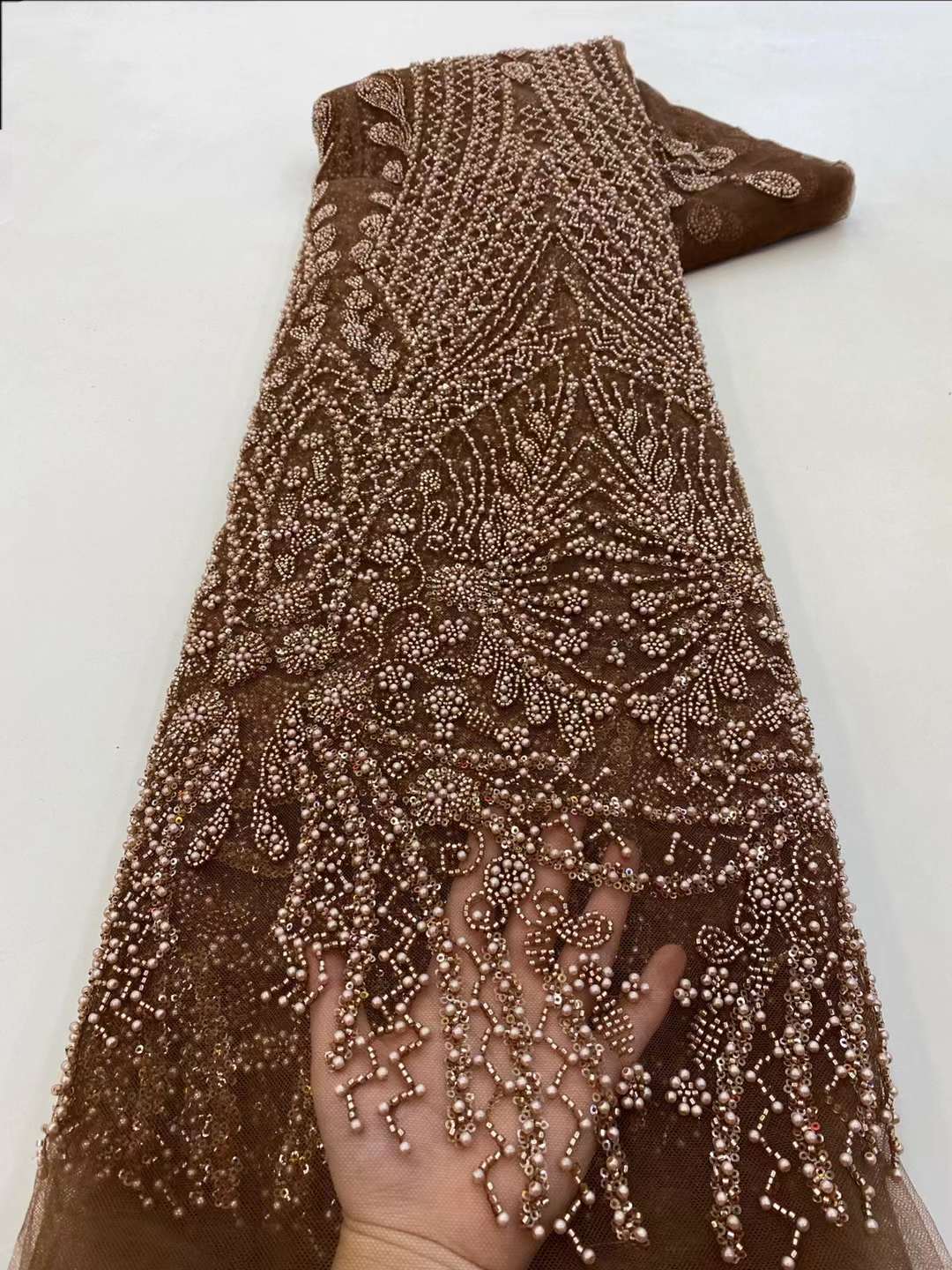 Embroidery Net Fabric - Tela de encaje bordado con cuentas