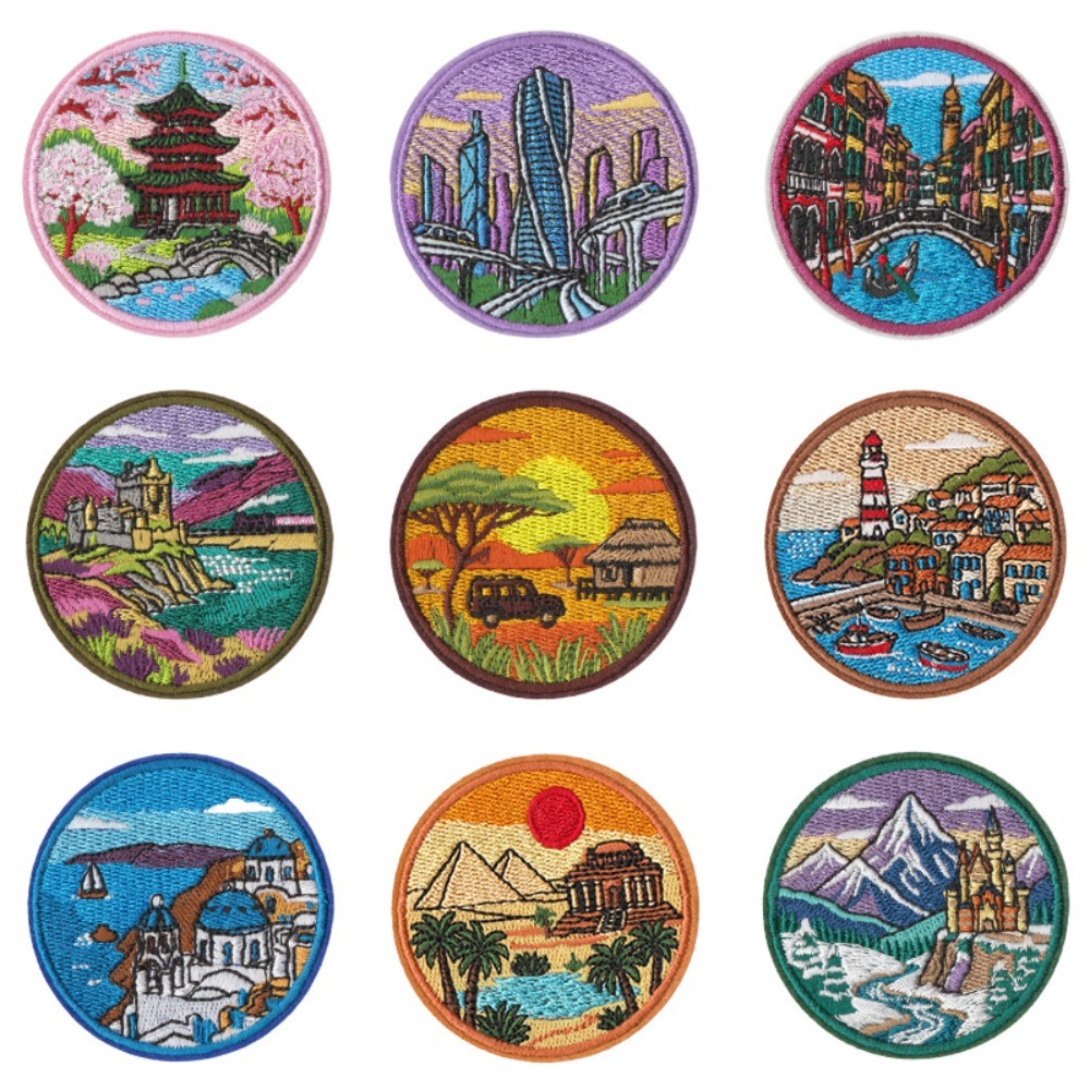 Embroidery Australia - Parche bordado con patrón de monumentos