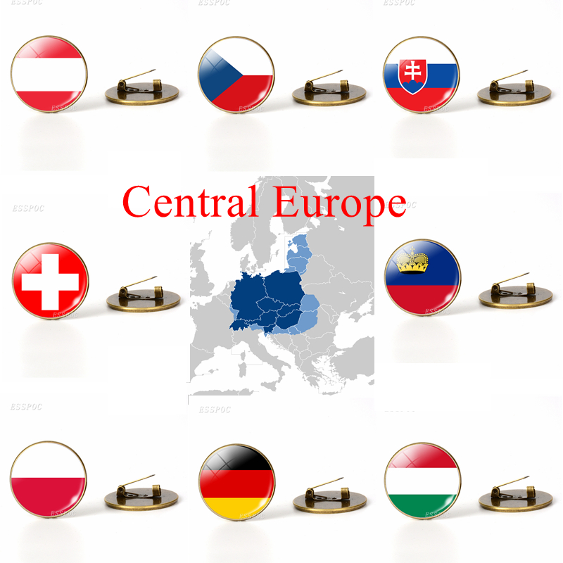 Embroidery Australia - Europa Central: broches de bandera de