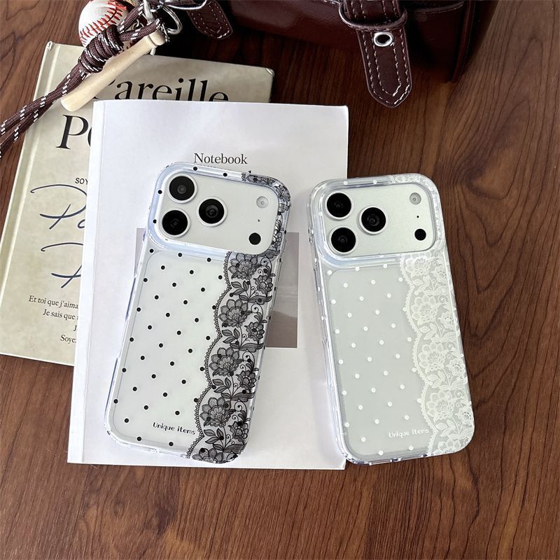Embroidery White - Funda de Teléfono Kawaii con Encaje