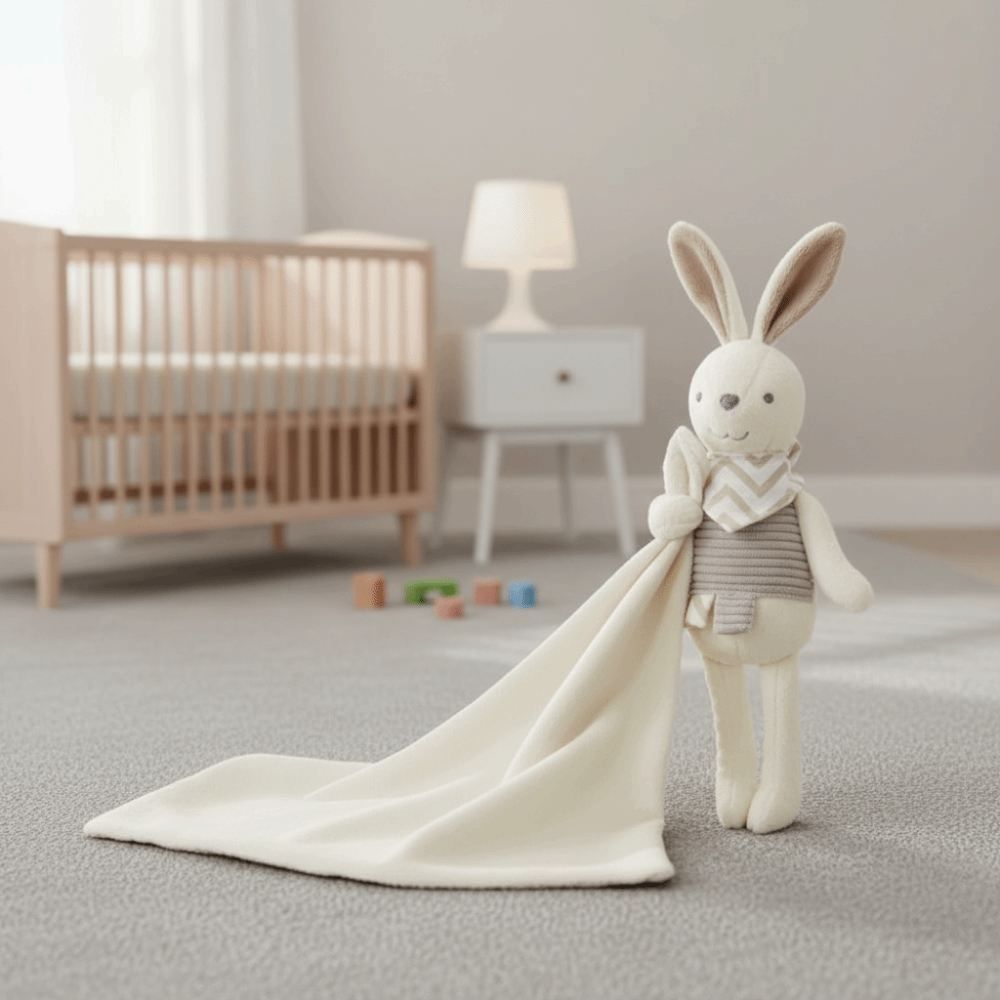 Embroidery Rabbit - Manta Cuadrada de Conejo para Bebé