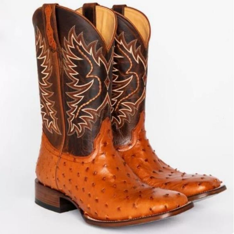 Embroidery Stitches - Botas Altas para Hombre, Bordadas, Retro,