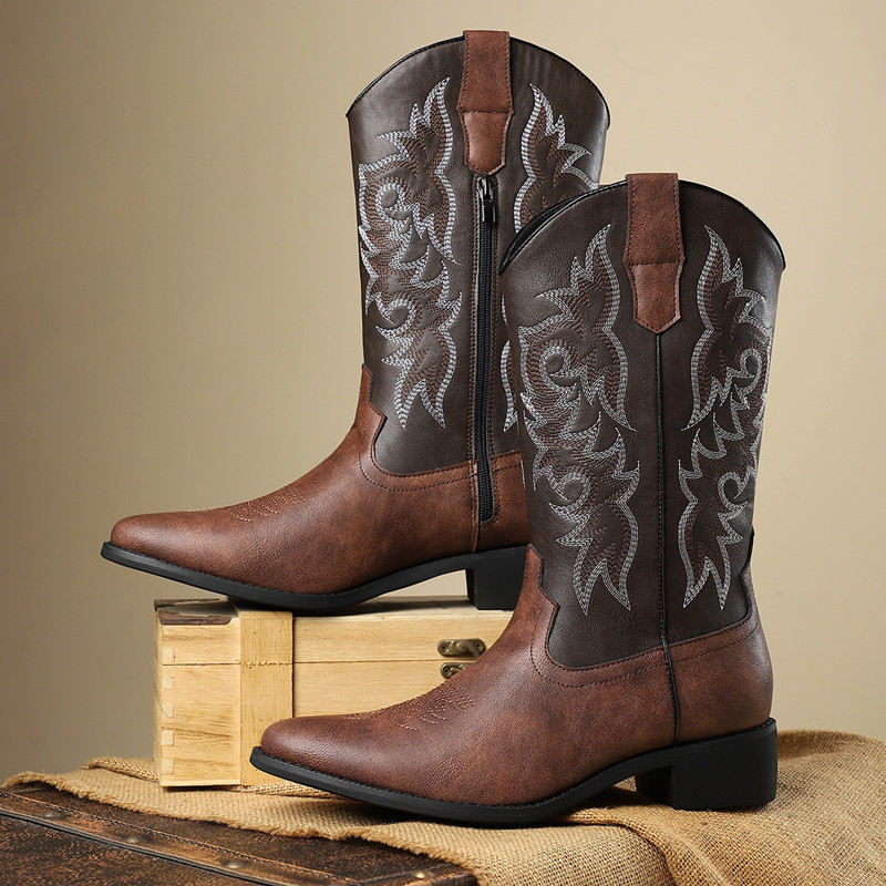 Embroidery Stitches - NUEVAS Botas Altas para Hombre, Bordadas,