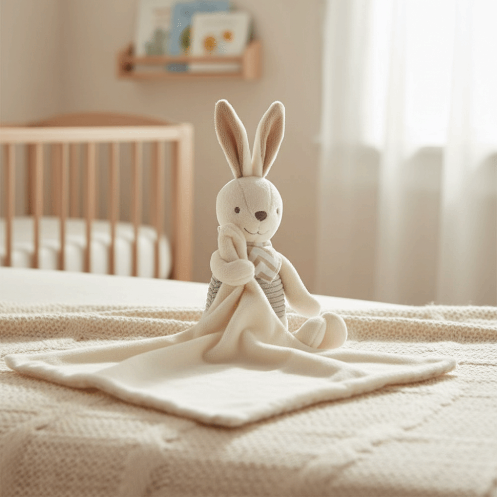 Embroidery Rabbit - Manta Cuadrada para Bebé con Diseño