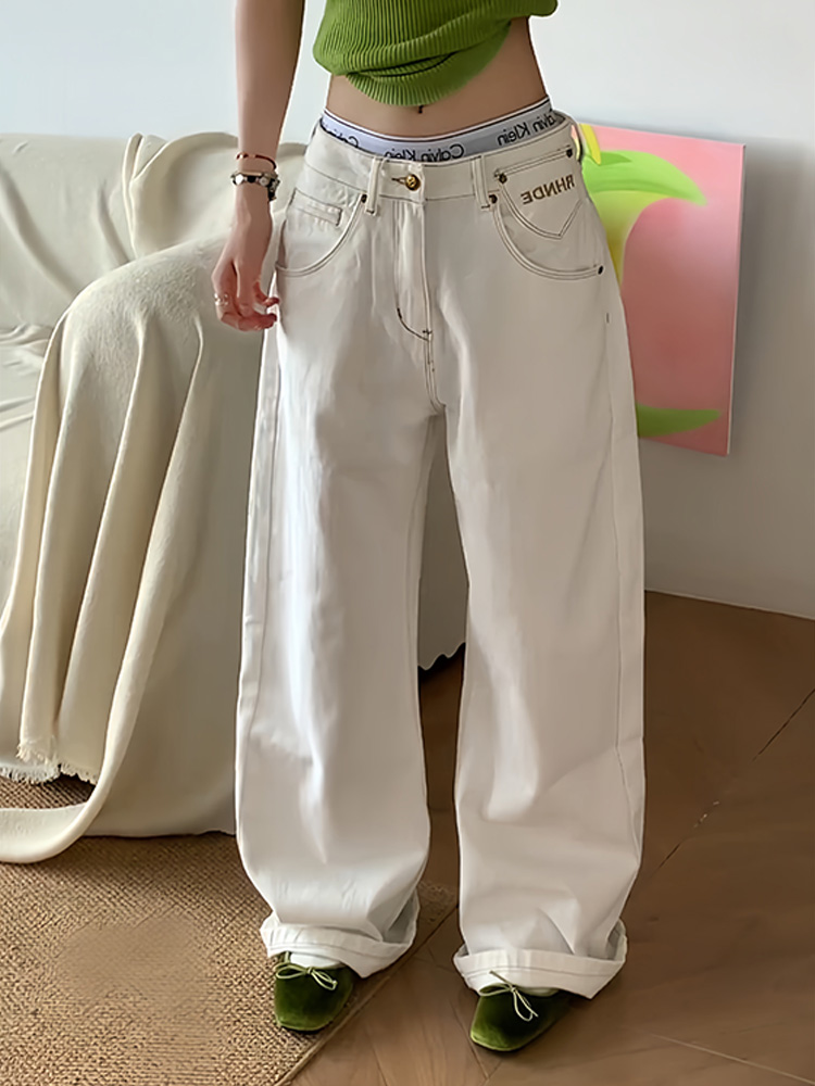 Jeans de mezclilla blancos est - Embroidery White reseña y precio
