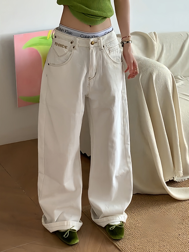 Jeans de mezclilla blancos est - Embroidery White reseña y precio