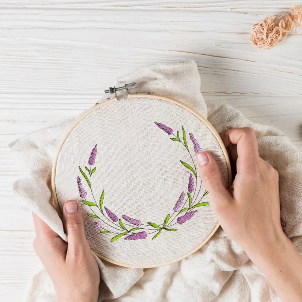 4 hojas de lavanda flor maripo - Embroidery Cloth reseña y precio
