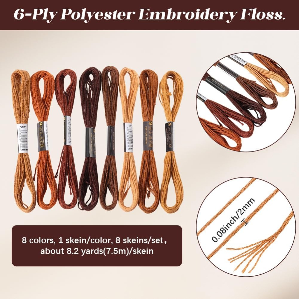 8 Hilos de Bordar Marrones de  - Embroidery Stitches reseña y precio