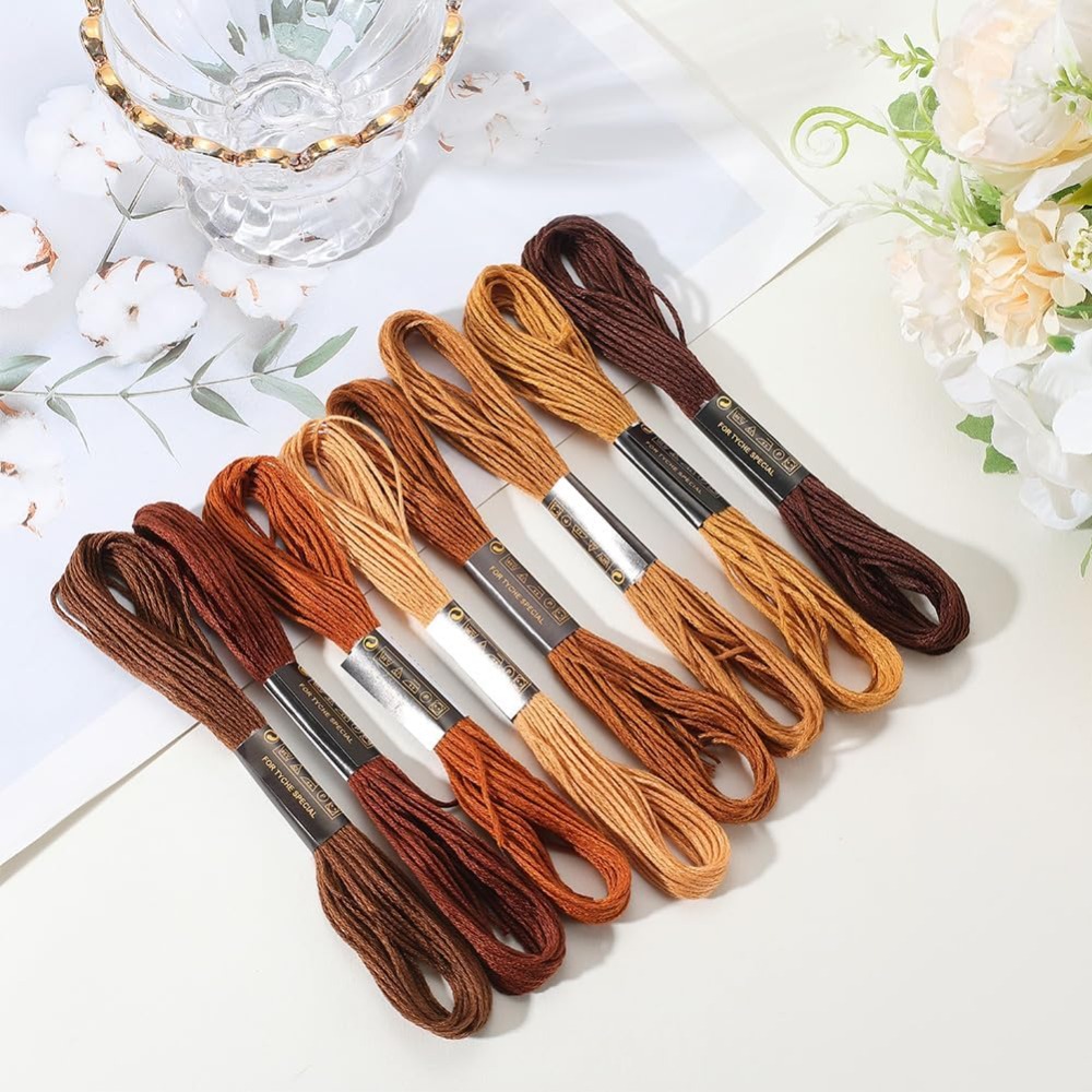 8 Hilos de Bordar Marrones de  - Embroidery Stitches reseña y precio