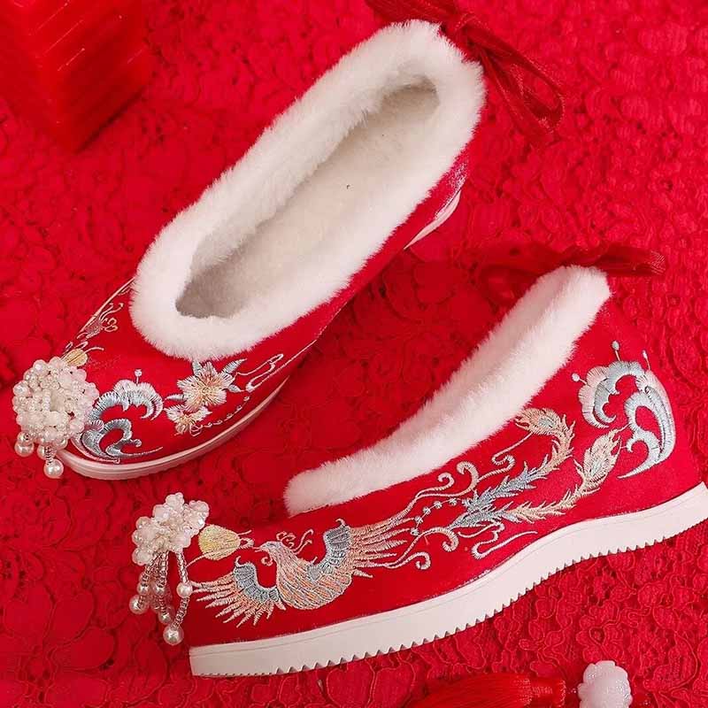 Zapatos Hanfu de invierno para - Embroidery White reseña y precio