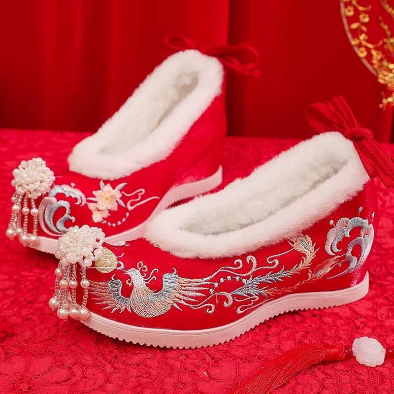 Zapatos Hanfu de invierno para - Embroidery White reseña y precio