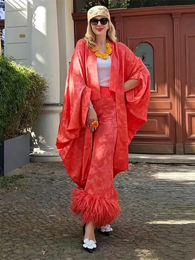 Kimono de Satén con Estampado  - Embroidery A reseña y precio