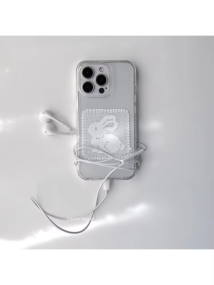 Funda de Teléfono Coreana con  - Embroidery White reseña y precio