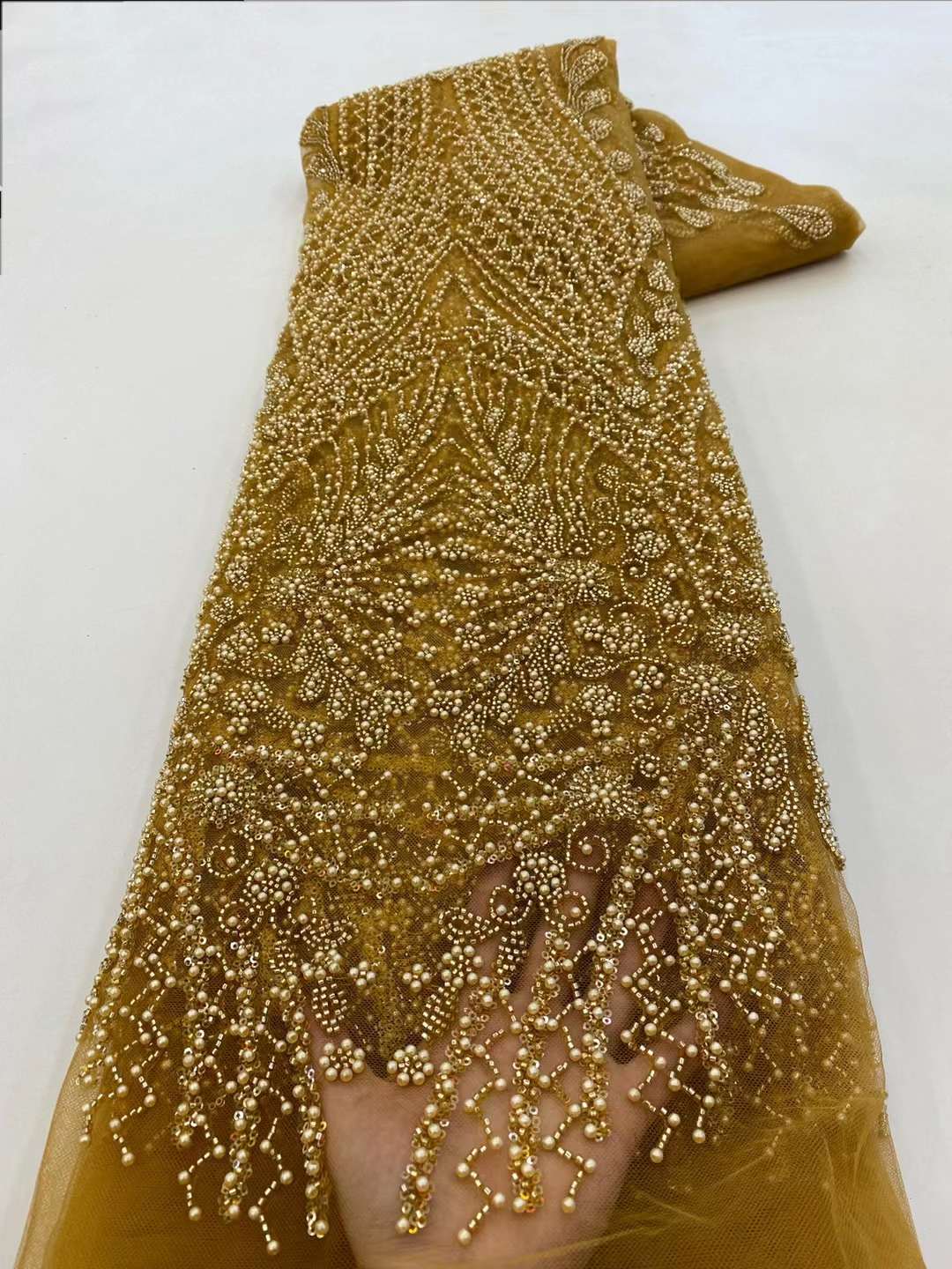 Tela de encaje bordado con cue - Embroidery Net Fabric reseña y precio