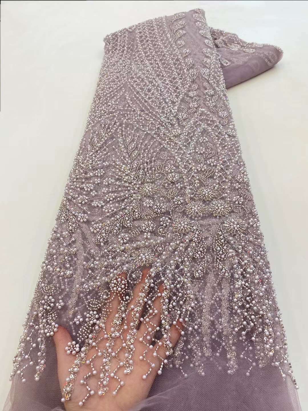 Tela de encaje bordado con cue - Embroidery Net Fabric reseña y precio