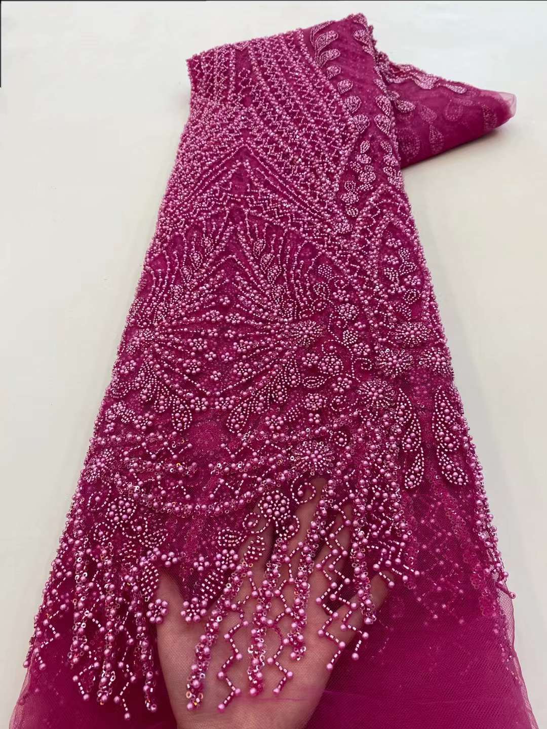 Tela de encaje bordado con cue - Embroidery Net Fabric reseña y precio
