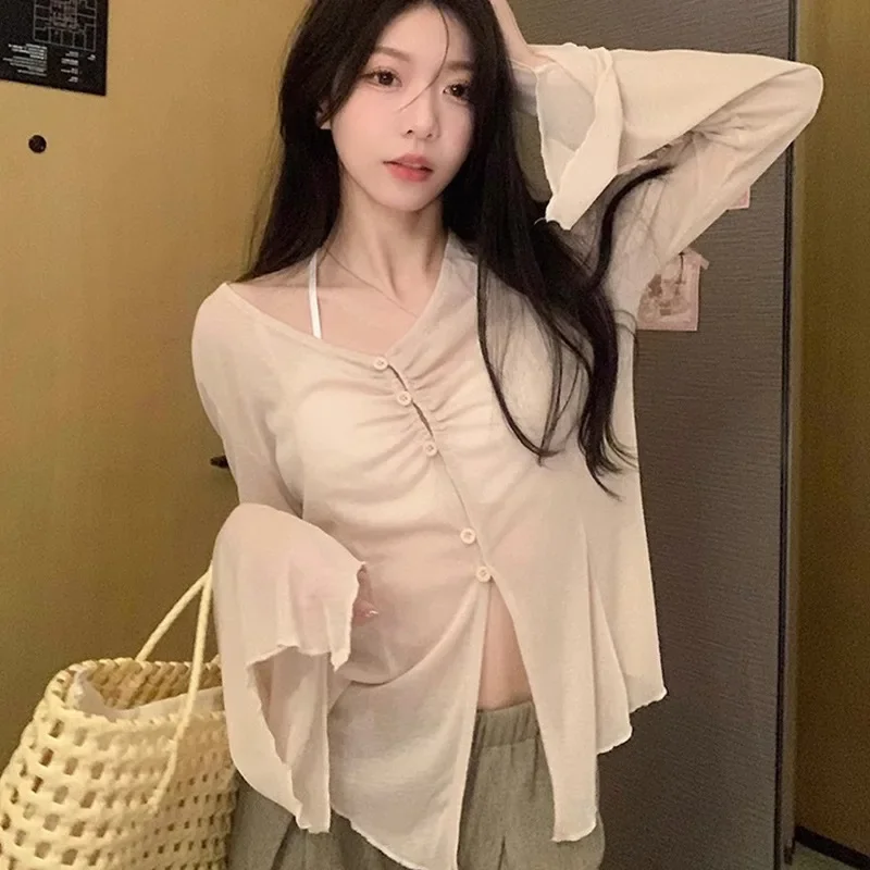 Blusa con mangas acampanadas t - Embroidery A reseña y precio