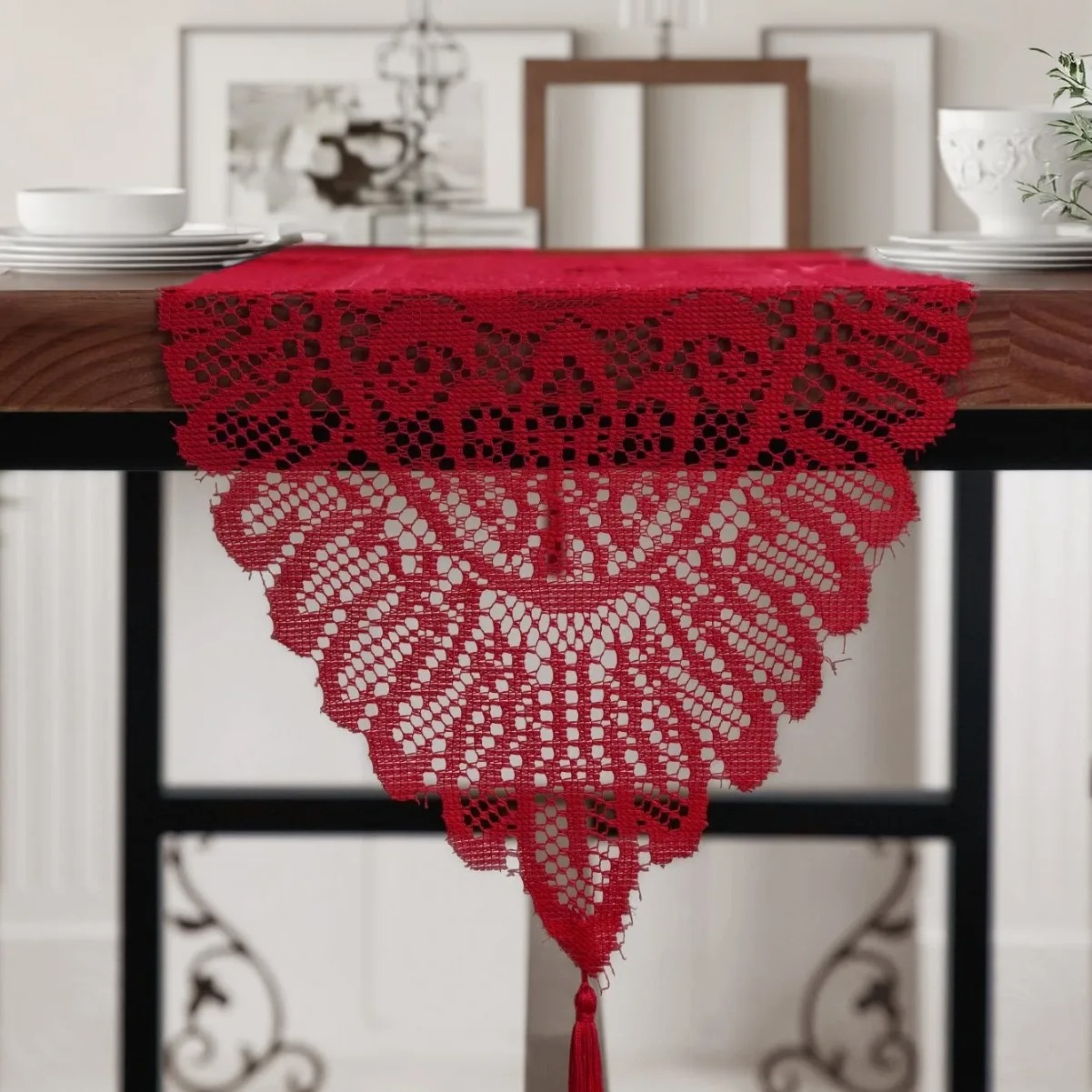1 unidad de bandera de mesa co - Embroidery White reseña y precio