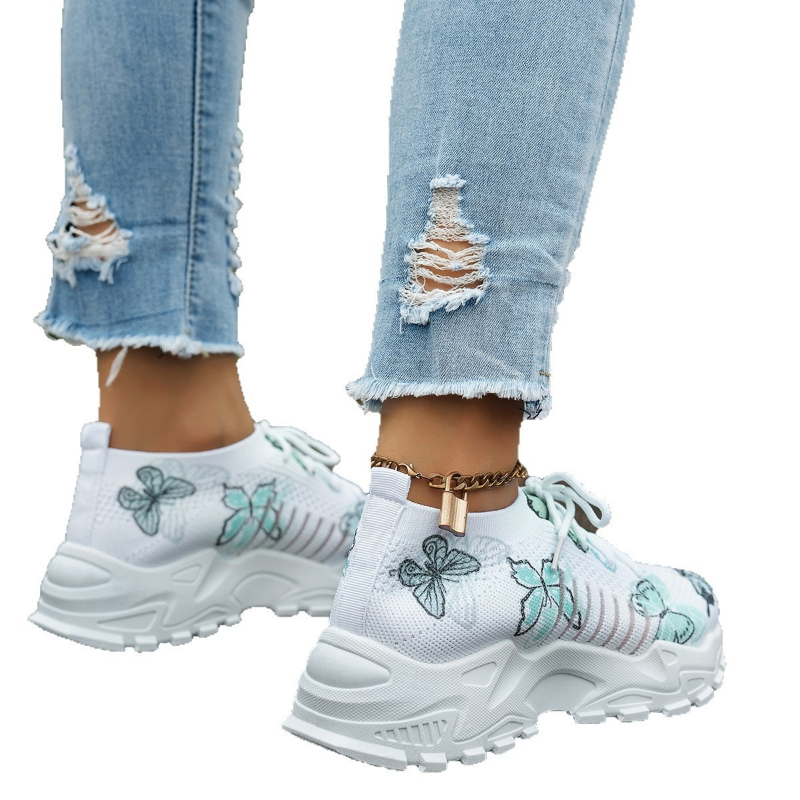 Zapatillas de deporte de malla - Embroidery White reseña y precio