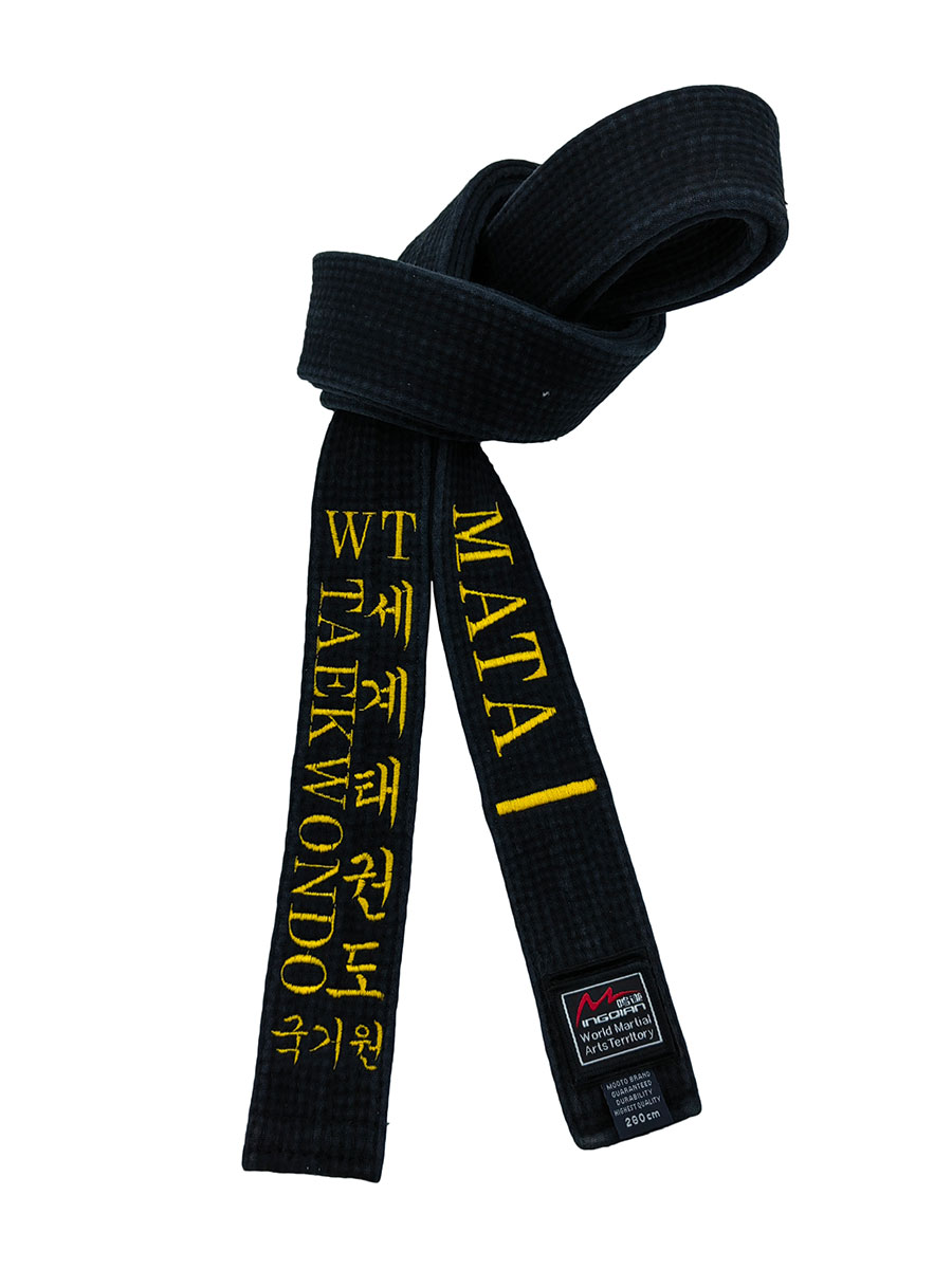 WTF-cinturones negros de Taekw - Embroidery Names reseña y precio