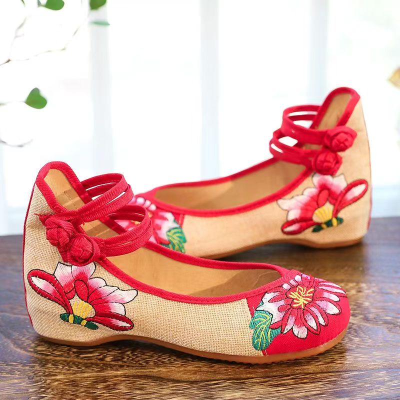 Zapatos de cuña de tela bordad - Embroidery Cloth reseña y precio