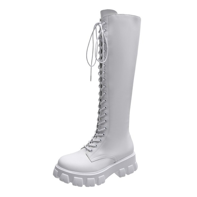 Botas altas de mujer con cordo - Embroidery White reseña y precio